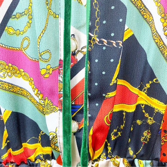 Zulily Dresses Zulily Kaimilan Green Orange Floral Geometric